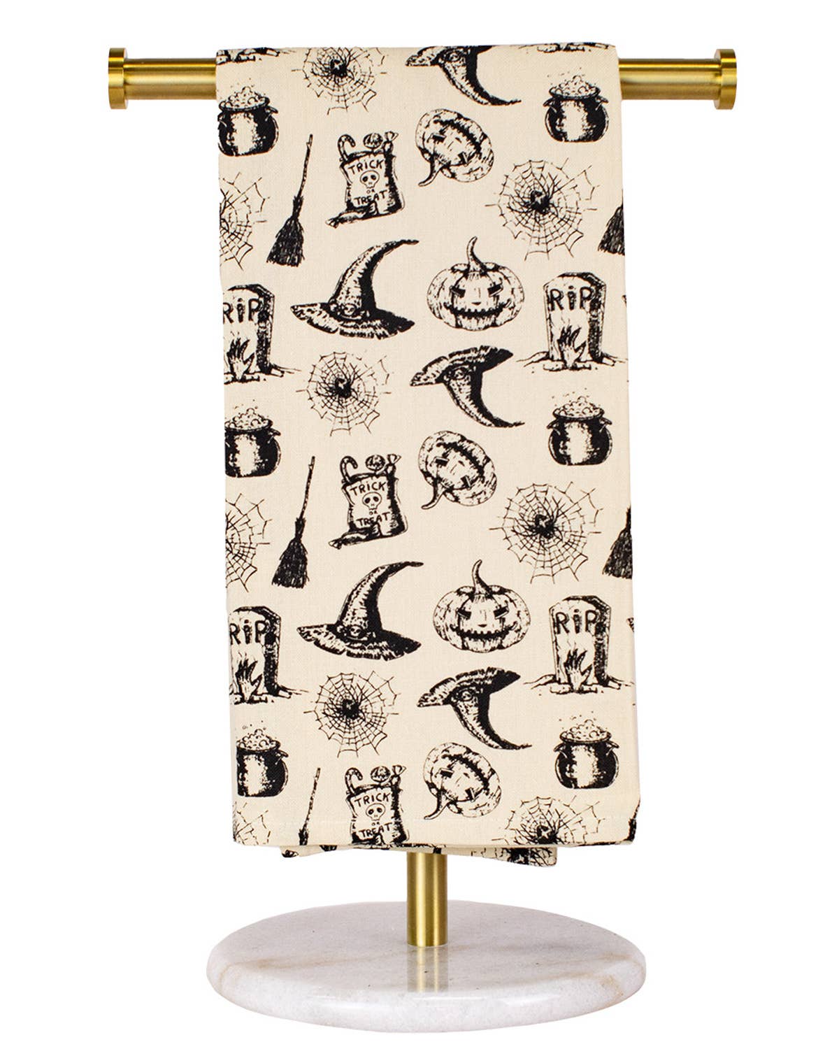 Halloween Hollow Hand Towel Oat/Black