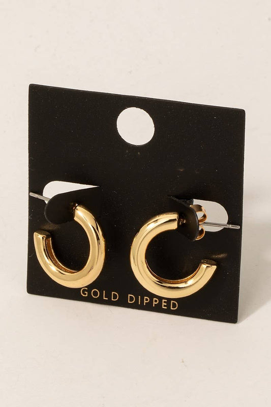 Gold Dipped Tube Hoop Earrings: Gold