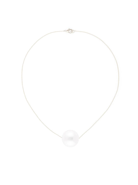 Pearl Drop Necklace: Silver Pearl