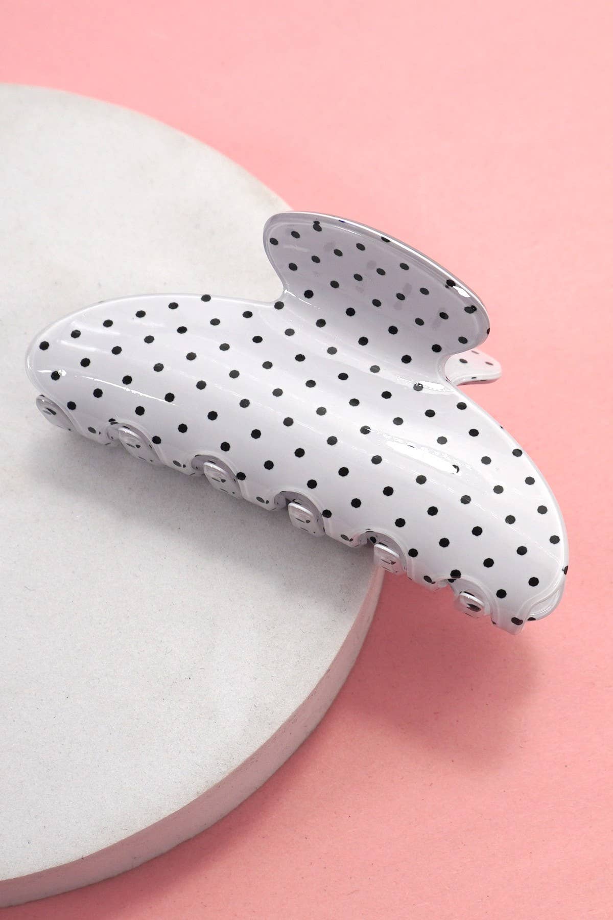 Polka Dot Hair Claw Clip | Off White