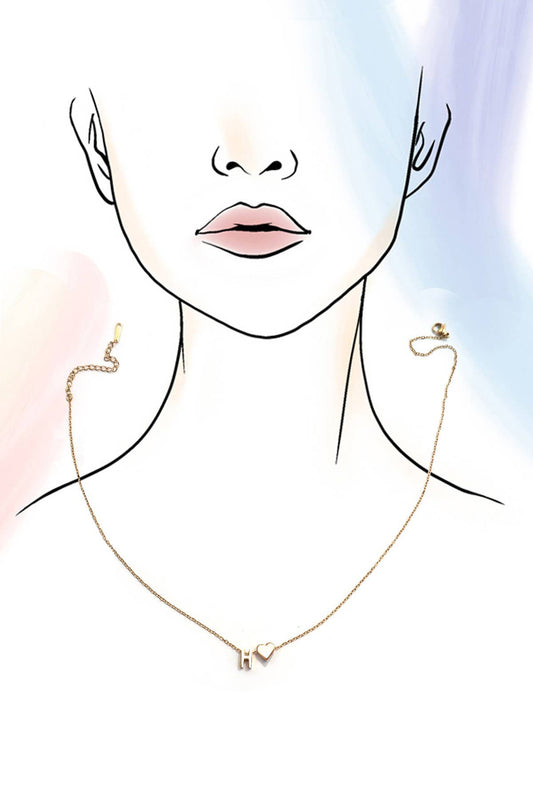 18k Stainless Steel Tarnish Free Initial Necklace | H