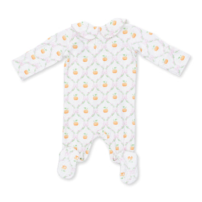Angel Dear Pretty Pumpkin Trellis - Smocked Peter Pan Snap Footie - image 3