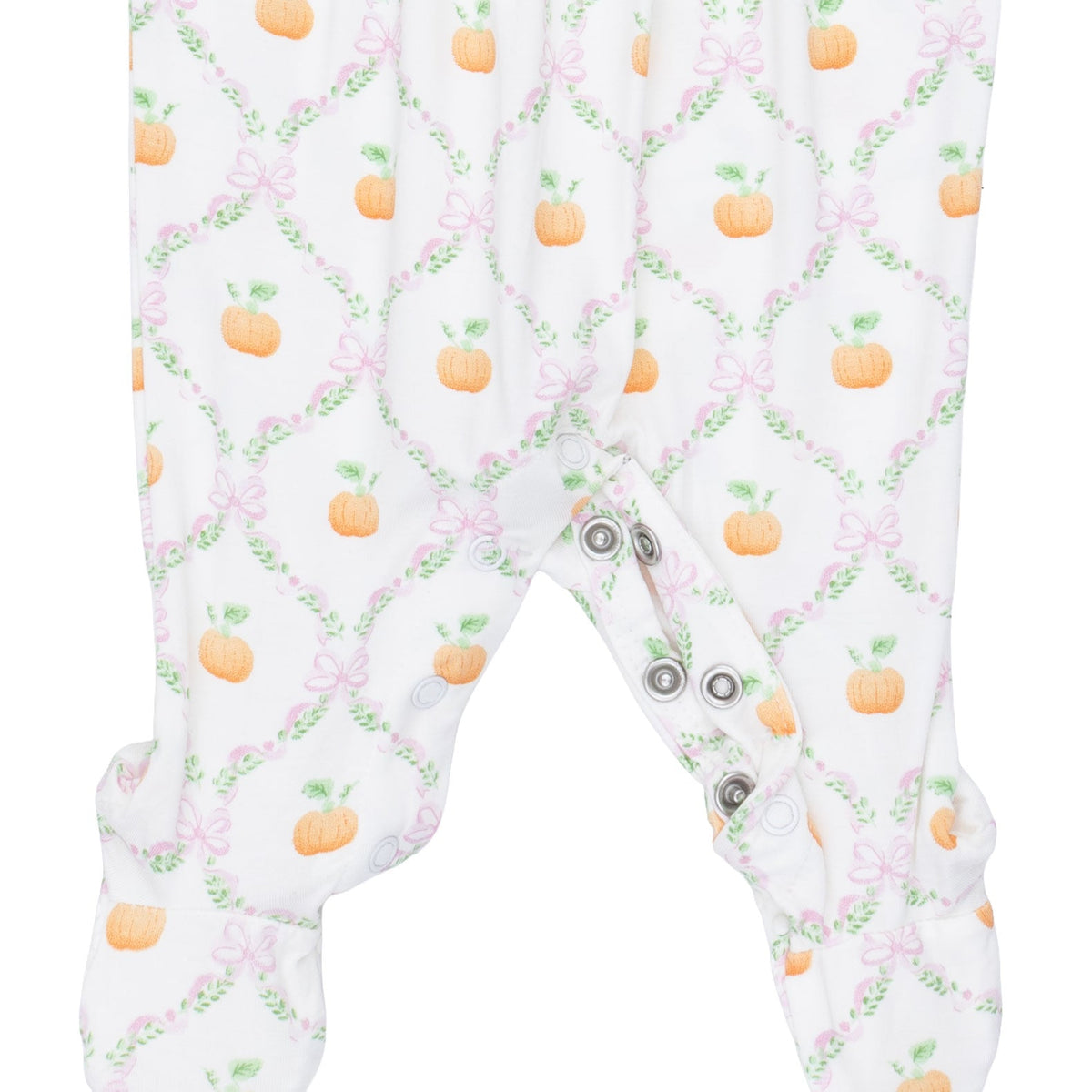 Angel Dear Pretty Pumpkin Trellis - Smocked Peter Pan Snap Footie - image 4