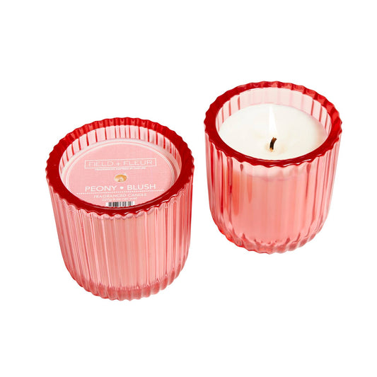 Peony Blush 1 Wick Colored Glass Candle 8oz