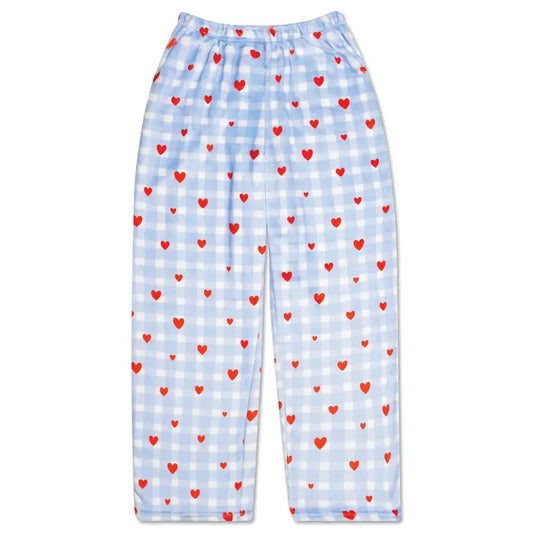 Gingham Hearts Plush Pants
