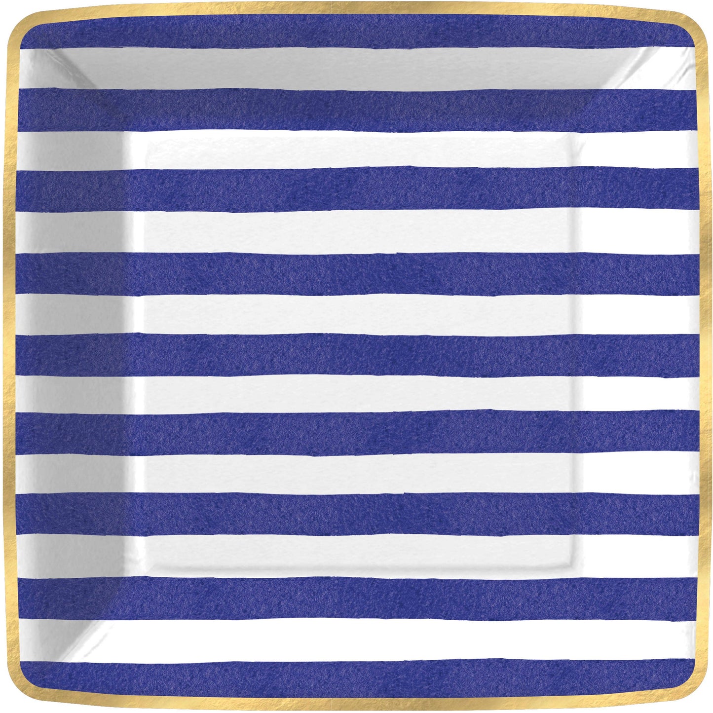 Bold Strokes-Navy Paper Dessert Plate