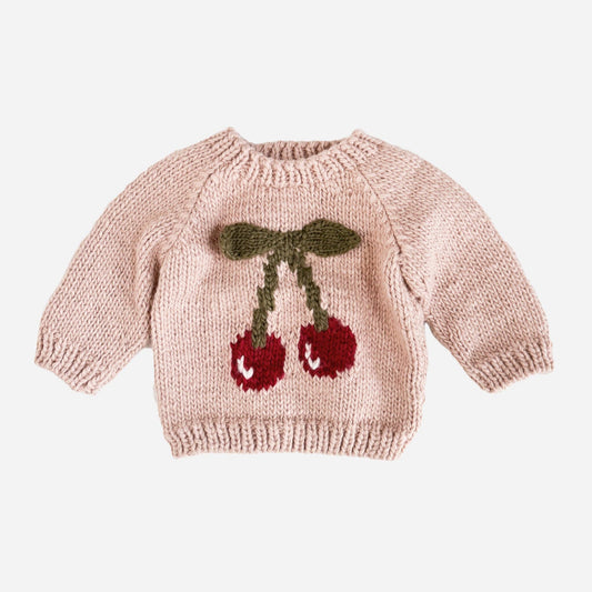 Cherry Pullover Sweater Baby Kid Fall Winter Fruit Gift: Blush
