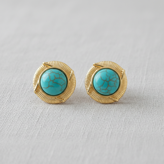 Assorted Vintage Inspired Turquoise Stud Earrings