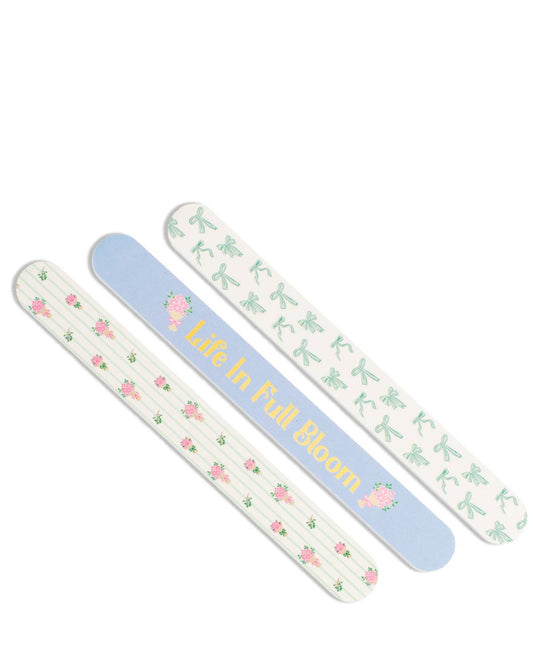 Life In Full Bloom Nail Files   Light Blue/Multi