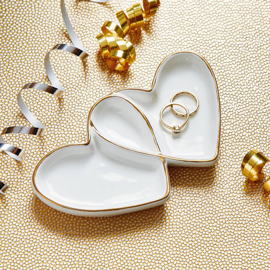Sweetheart Trinket Dish White Multi Earthenware Everyday
