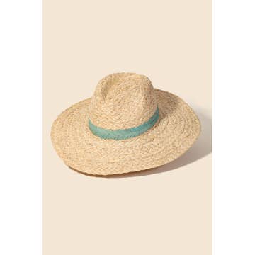 Braided Leaf Strap Straw Hat: SA
