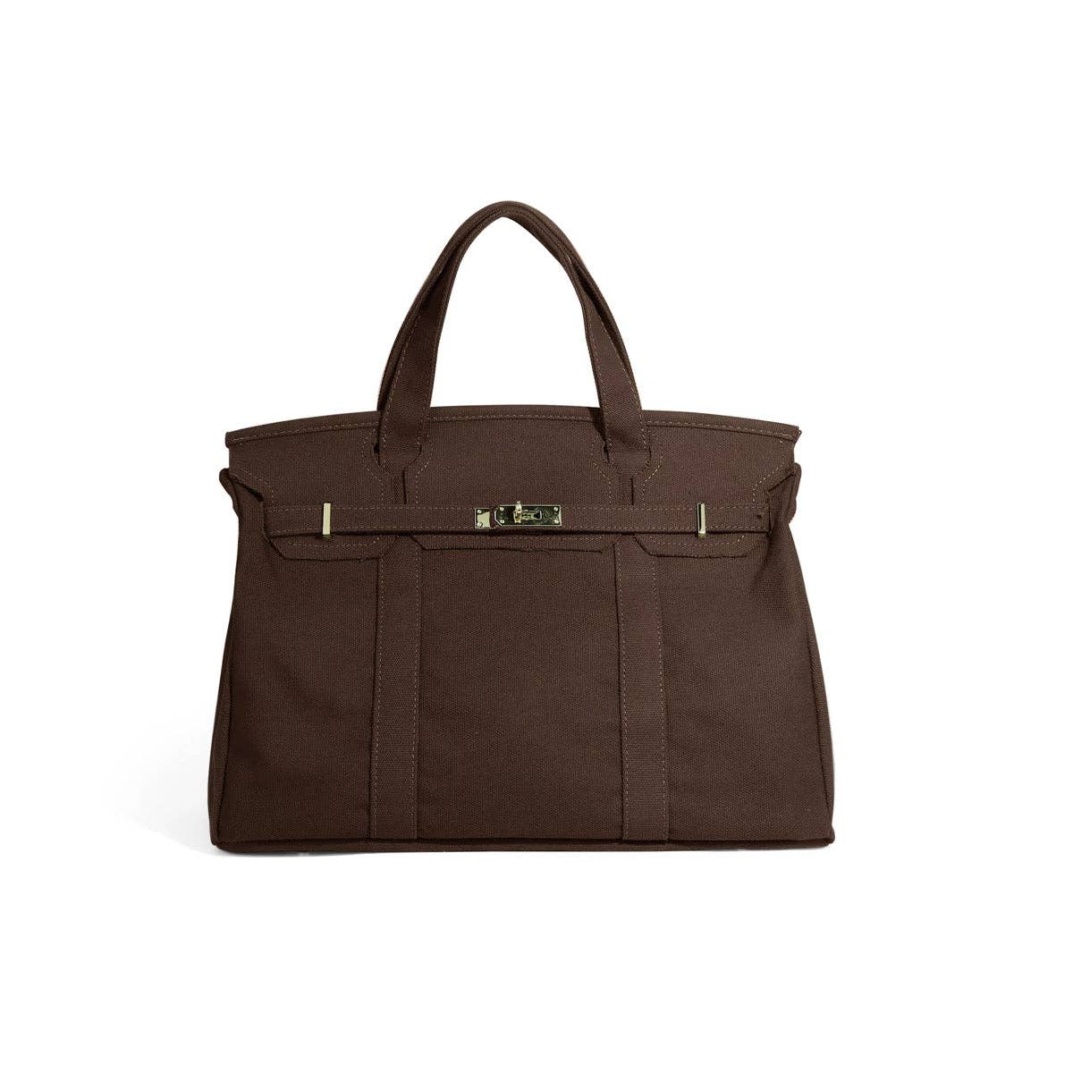 The Weekender Distressed Tote: Solid Chocolate Brown