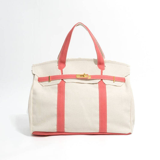 Handmade Premium Cotton Canvas Boat Bag Pink
