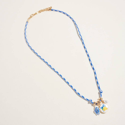 Ceramic Sardine Fish Lemon Pearl Amalfi Necklace: Gold / ONE