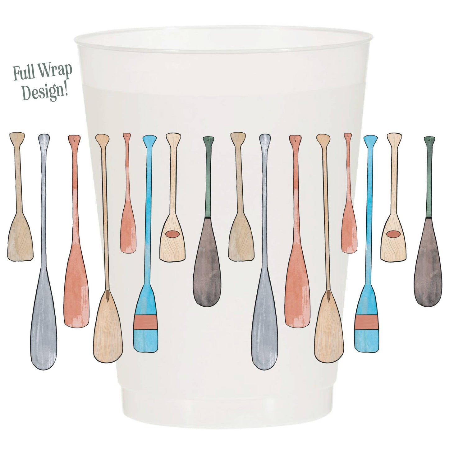 Lake Oars Full Wrap Frosted Cups -Lake