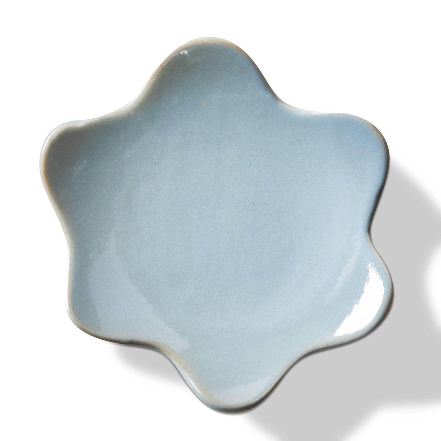 Organic Wave Trinket Dish Large Blue Stoneware Everyday