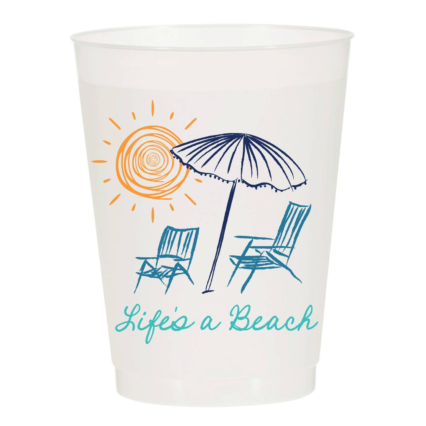 Life's A Beach Frosted Cups - Summer