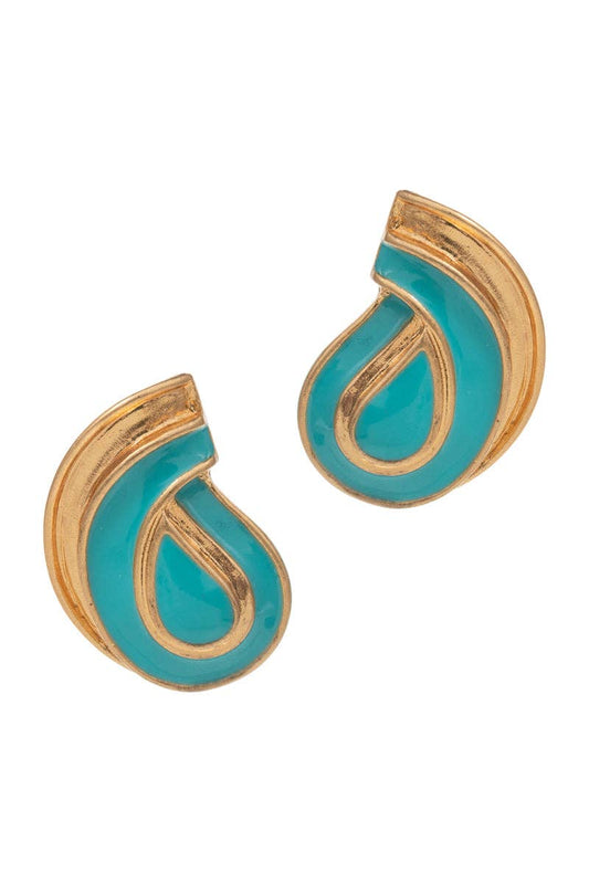 Shell Shaped Color Enamel Post Earrings: TQ / ONE