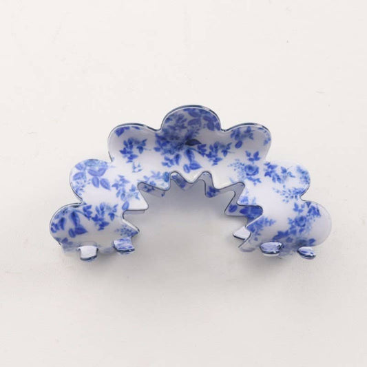 Vintage Porcelain Style Half Moon Hair Claw Clips | A