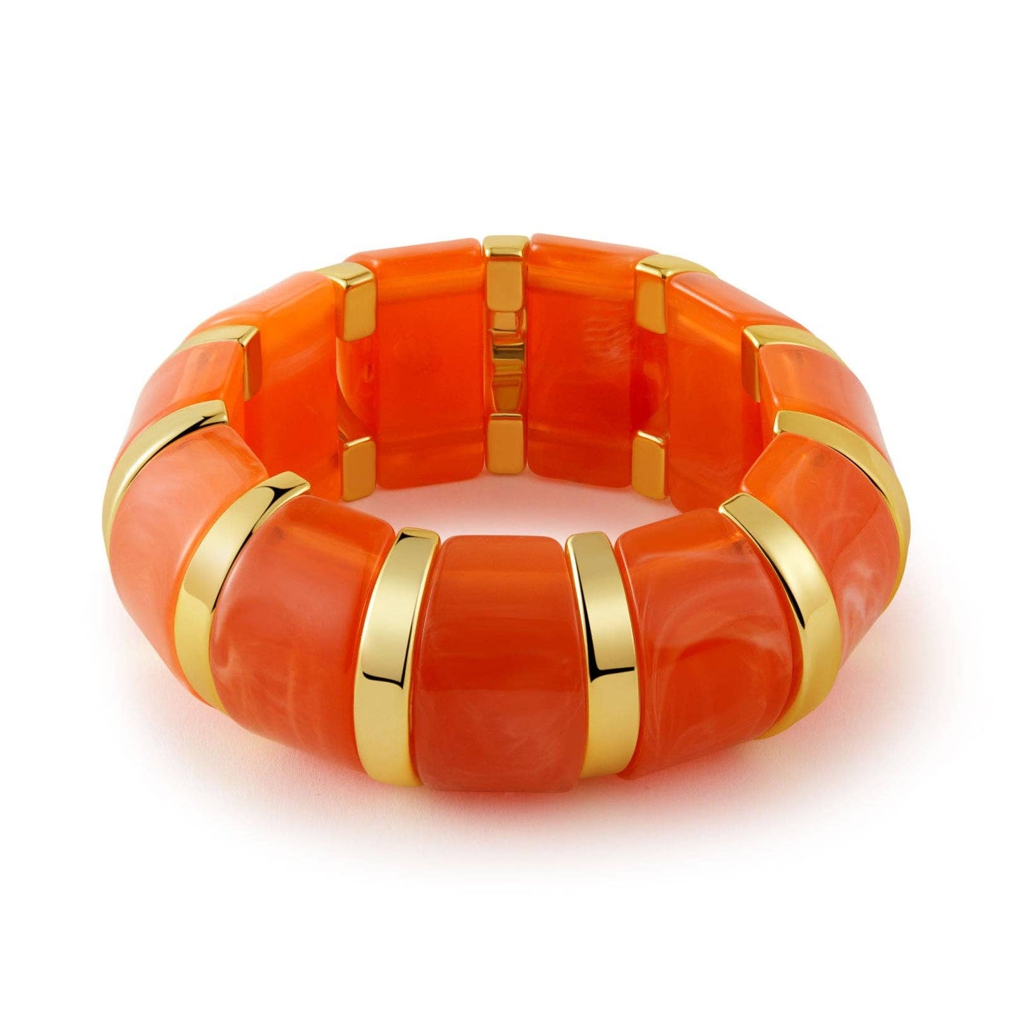 Geometric Bracelet: Orange & Gold