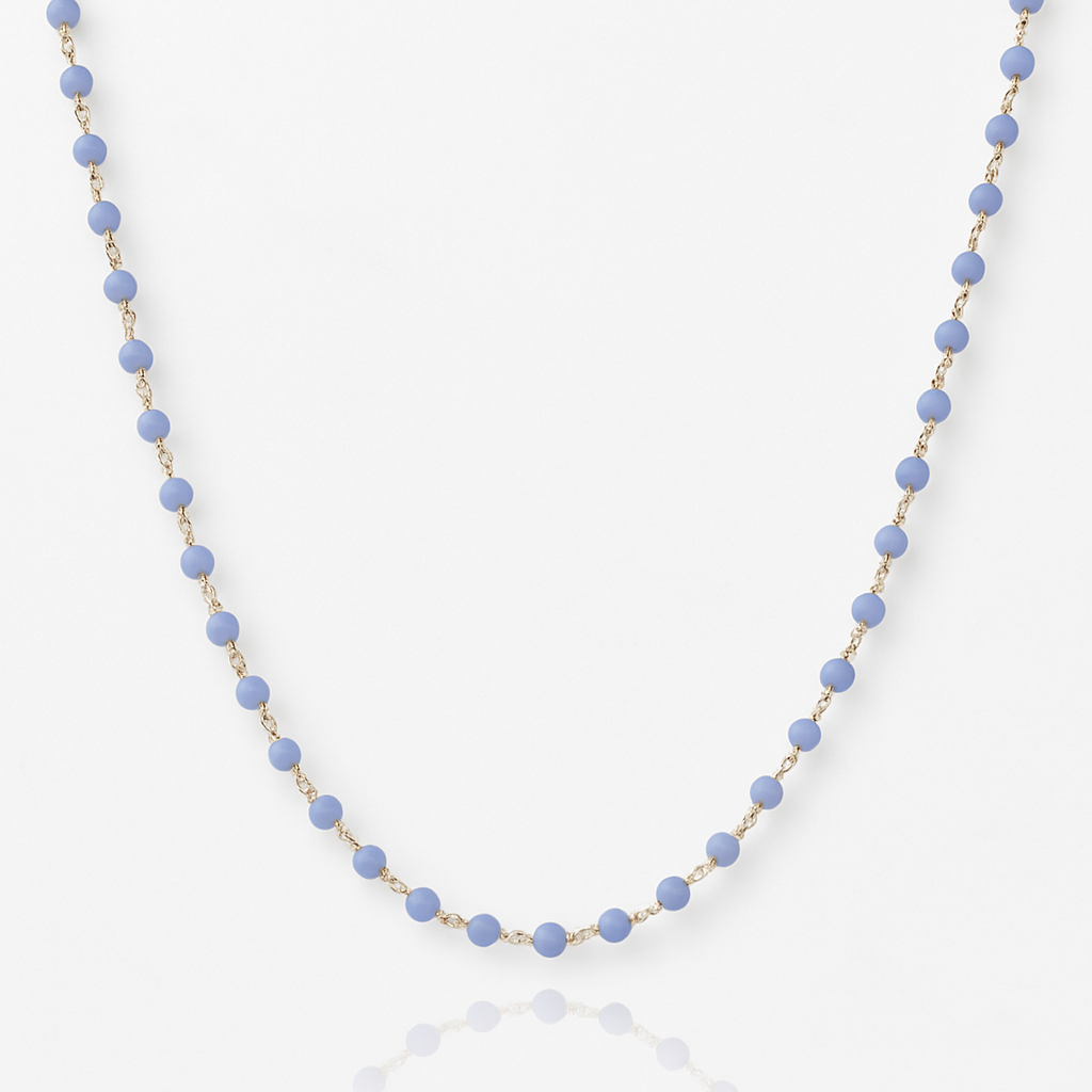 Faceted Bead Chain Necklace: Lavender Blue