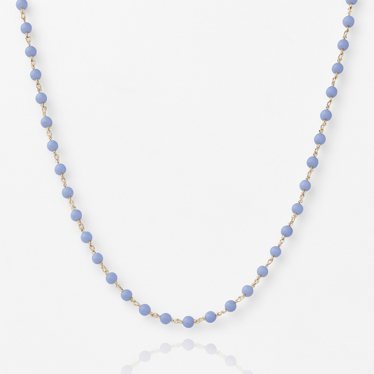 Faceted Bead Chain Necklace: Lavender Blue