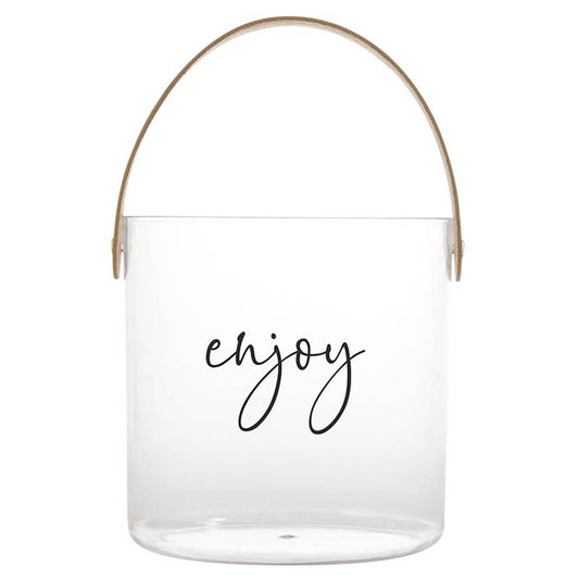 Acrylic Ice Bucket - Enjoy: Hand Wash Only / Acrylic, PU Leather