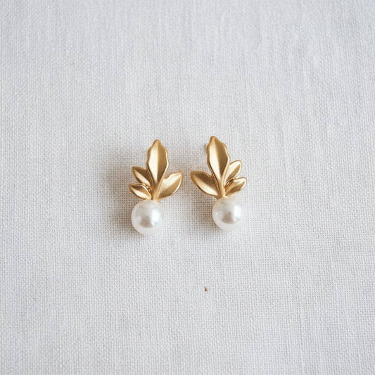 Geometric Leaf Design Earrings