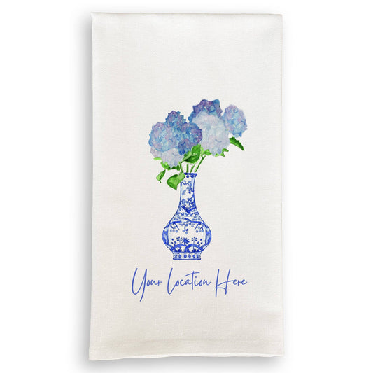 Hydrangea Vase with Location: Dishtowel / -New Canaan