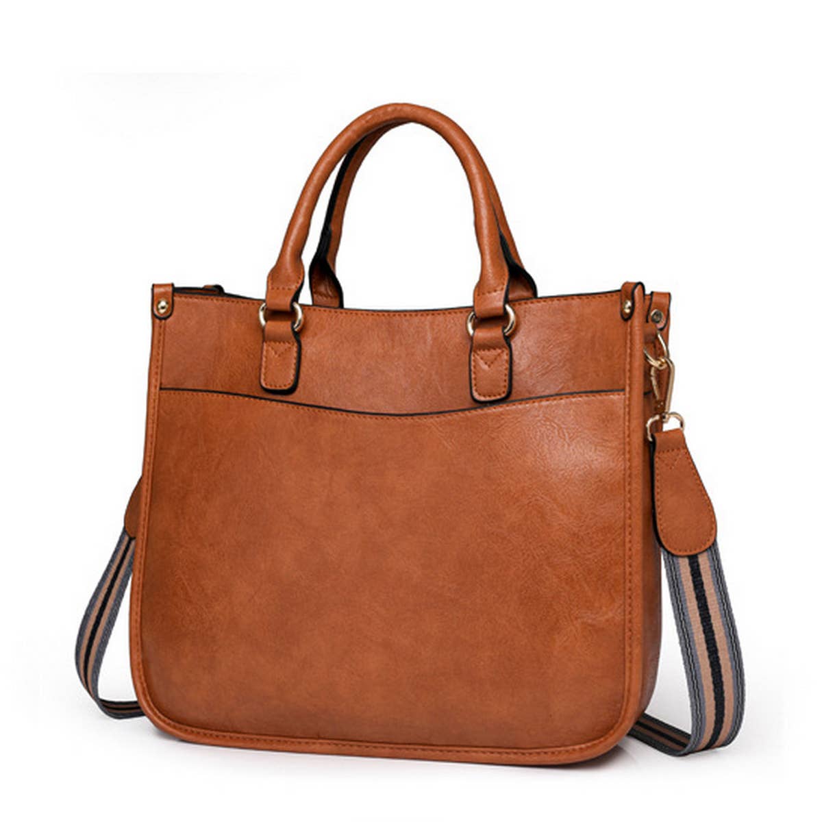 Casual Briefcase Shoulder Bag: Brown