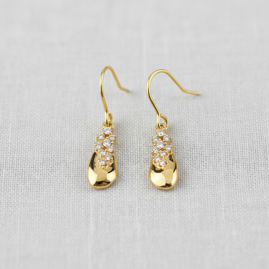 Vintage Inspired Teardrop Zircon Stud Earrings