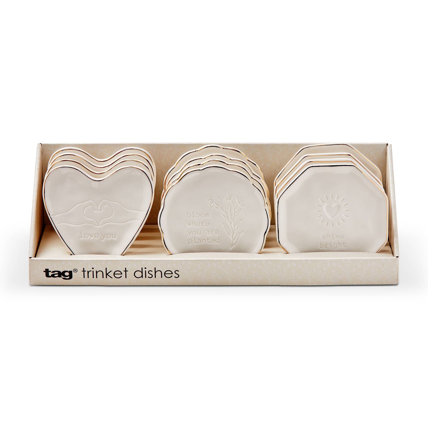 Everyday Sweet Simple Earthenware Trinket Dish Set White 12