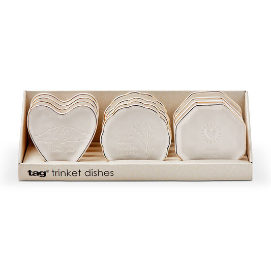 Everyday Sweet Simple Earthenware Trinket Dish Set White 12