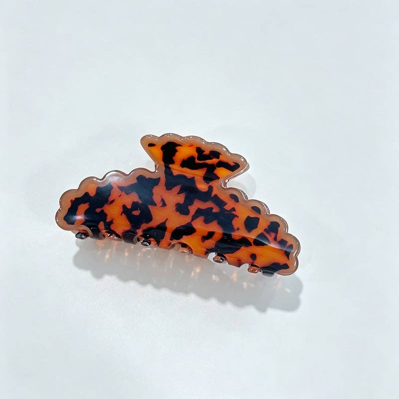 Marble Leaf Claw Clip: Amber / F