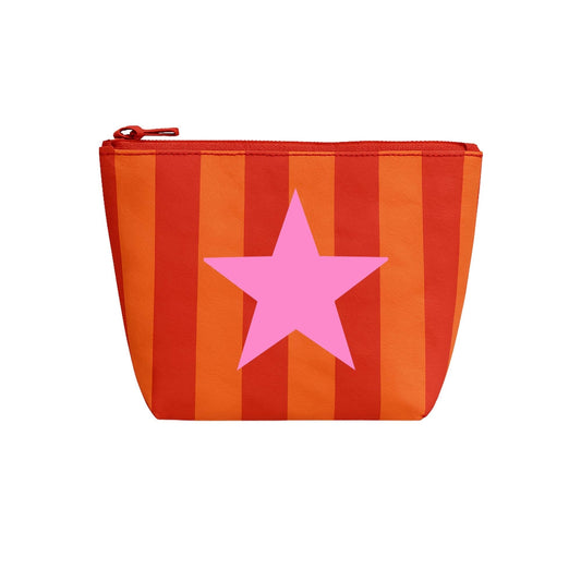 Cute Stripe Tyvek Pouch | Teen and Girl Stocking Stuffer: Red/Orange Stripe