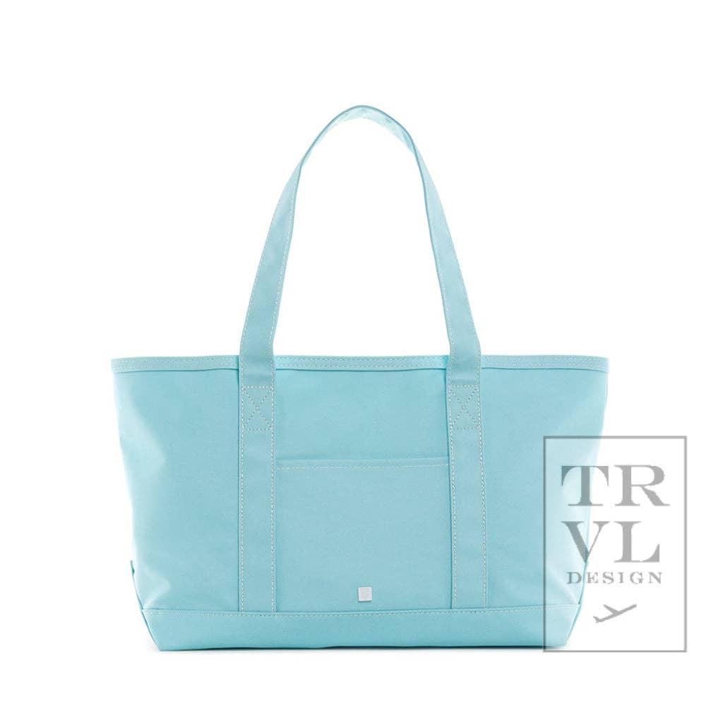 MEDIUM TOTE - COATED CANVAS
  LAKE BLUE