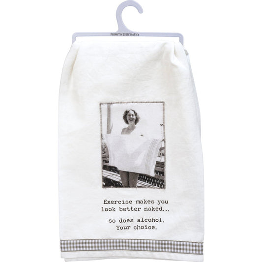 Exercise Makes You Better Naked Kitchen Towel