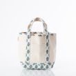 Block Print Handy Open Tote Aqua