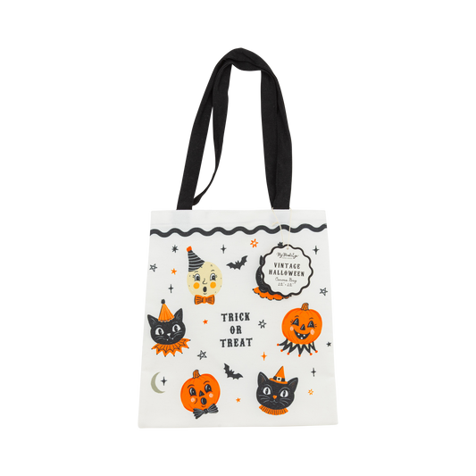 Vintage Halloween Characters Canvas Tote Bag