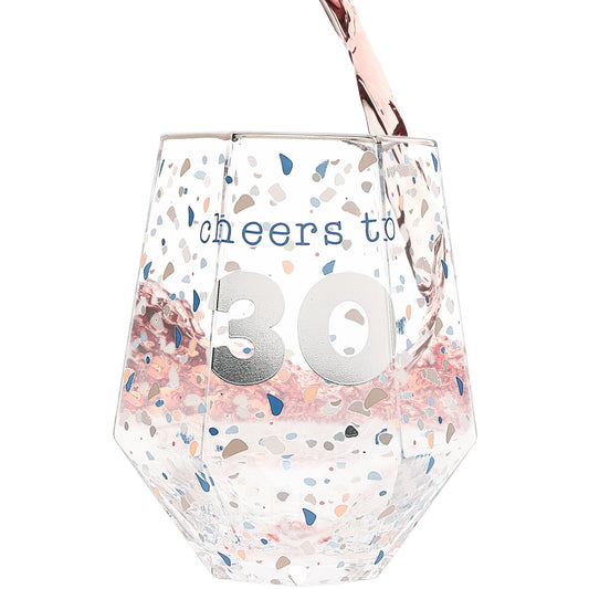 Cheers to 30-16 oz Geometric Glass