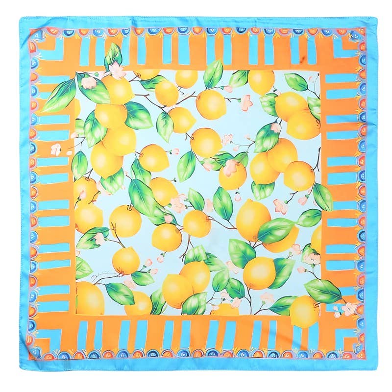 Sun-drenched Lemon Orchard Silkyfeel Bandana Scarf | Lemon