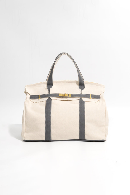 Handmade Boatkin Premium Cotton Canvas Bag: boat bag Light Grey