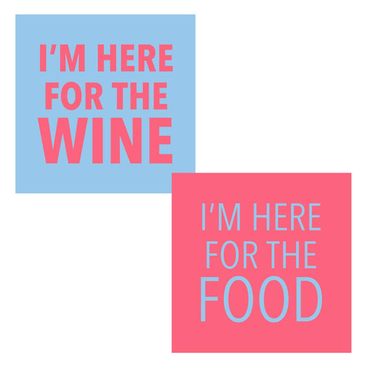 Double Sided Funny Cocktail Napkins | Wine/Food