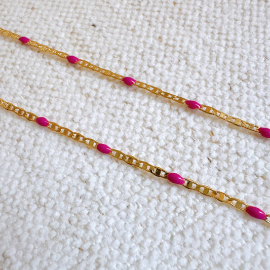 Non Tarnish Color Pop Chain: Pink