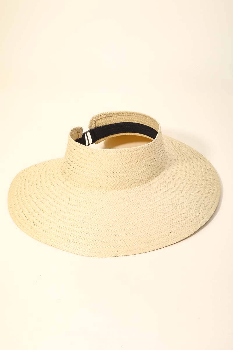 Tight Woven Straw Visor Hat: IV