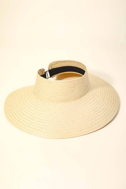 Tight Woven Straw Visor Hat: IV
