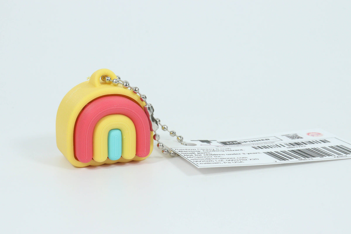 Rainbow Click Fidget Keychain: Silent