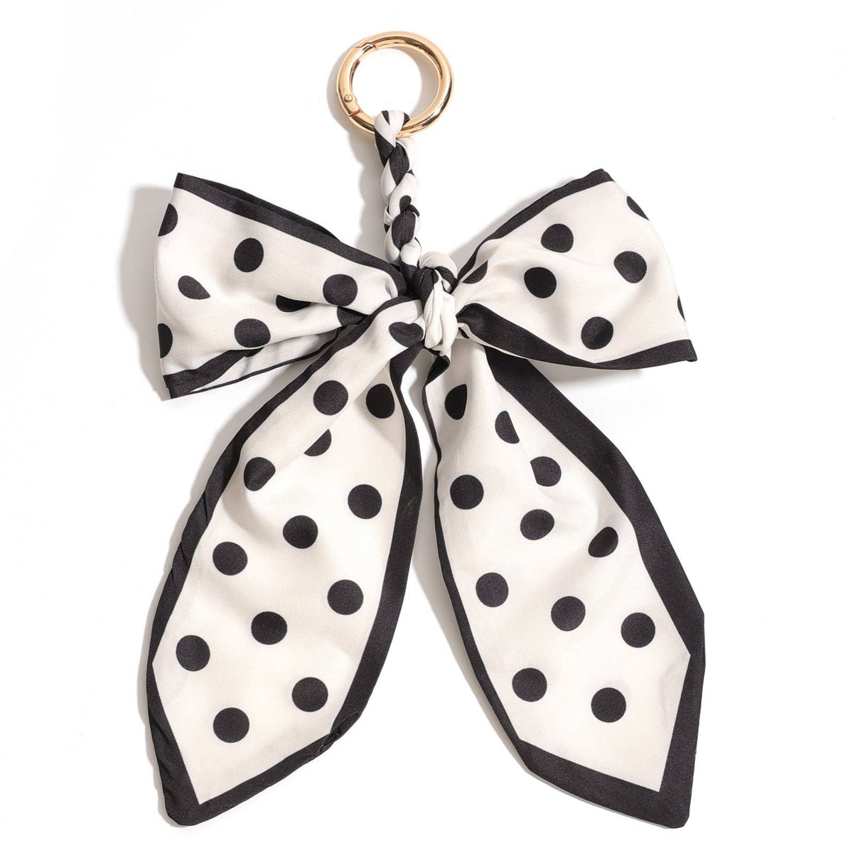 Scarf Bow Bag Charm Keychain | Polka Dot