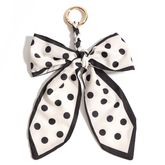 Scarf Bow Bag Charm Keychain | Polka Dot