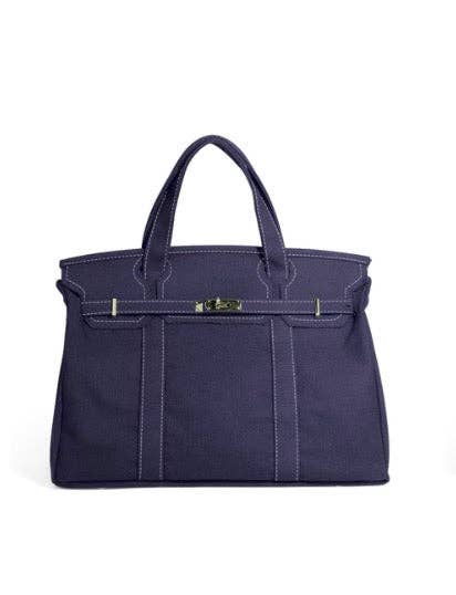 The Weekender Distressed Tote: Solid Navy